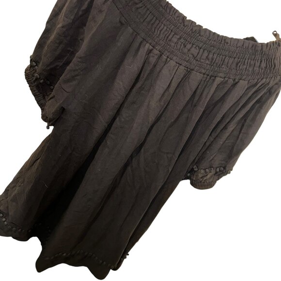 Apiece Apart New York black ballon sleeve smocking tunic dress 6 off shoulder - Picture 5 of 5